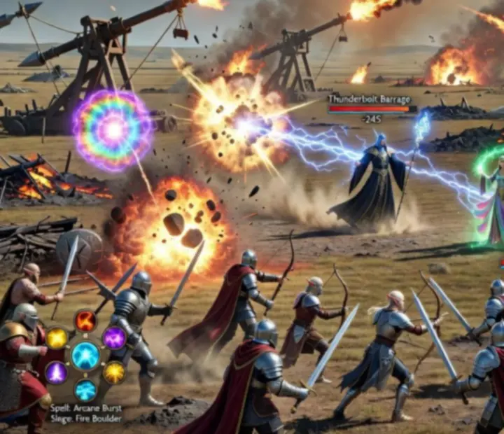 War Legends játékon belüli fantasy csata seregekkel és varázslatokkal